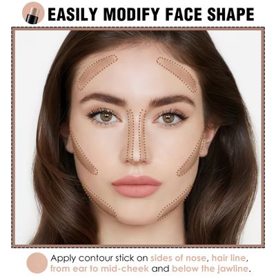 FOCALLURE Cream Contour Stick, Matte Bronzer Stick, Professional Face Shaping &amp; Contouring Stick Makeup, Easy to Apply with Buildable Coverage, Long Lasting &amp; Sweatproof, TORTILLA