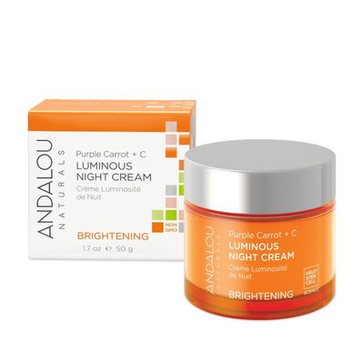 Andalou Natural Purple Carrot + C Luminous Night Cream, Purple Carrot Plus C Luminous, 1.7 Ounce