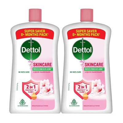 Dettol Skincare Liquid Handwash | 875ml (29.59 Fl Oz) | Pack of 2