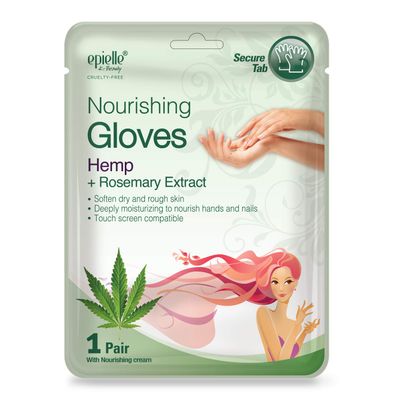 Epielle Nourishing Hand Masks - Hemp + Rosemary Extract for Deep Moisturizing 100% Vegan & Cruelty-Free (Gloves 6pk) For Dry Hand Spa Masks | Skincare Party Favors. STOCKING STUFFERS!!