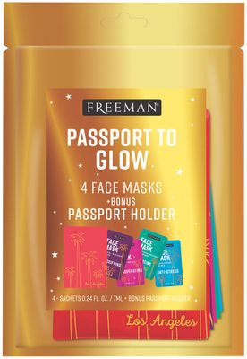 Freeman Beauty Passport to Glow Face Mask Set for Skin Care, With Charcoal, Clay, and Mud Masks, Set of 5
