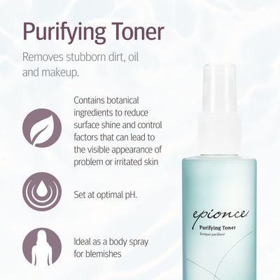 Epionce Purifying Toner - Facial Toner, Dirt &amp; Makeup Remover Toner for Face, Gentle Face Cleanser, Hydrating Toner, Body &amp; Face Mist, Facial Spray
