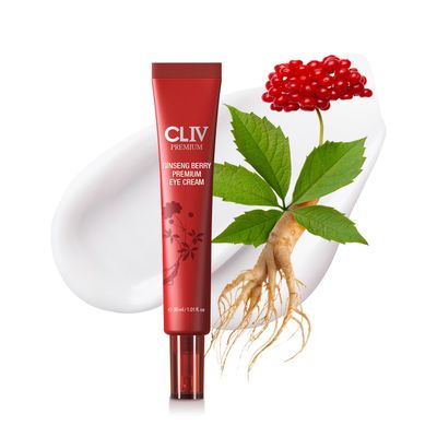 CLIV Ginseng Berry Premium Eye Cream, Moisturizing Eye Cream for Puffy Eye Area, With Ginseng Berry Fermentation Filtrate, Massage Cream for Tired Eyes, Authentic Korean Skincare
