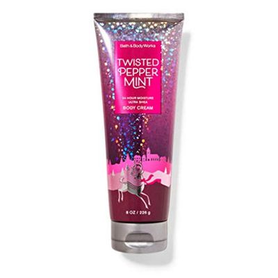 Bath and Body Works Twisted Peppermint Ultra Shea Body Cream 8 Ounce Full Size Reindeer City Scent Label 2020#