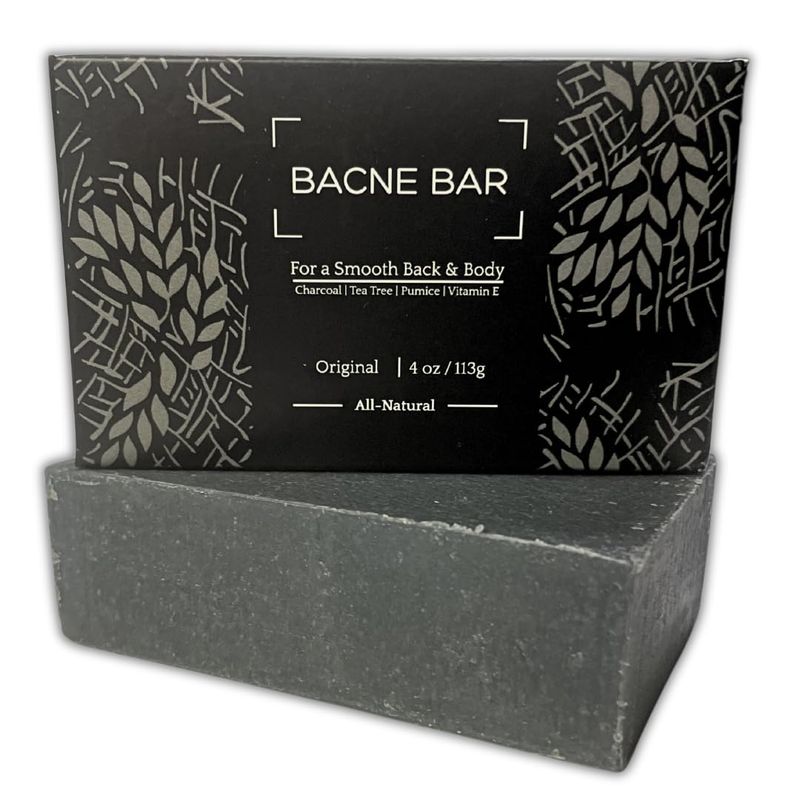 Bacne Bar: All Natural Body Acne Soap with Charcoal, Pumice, Tea Tree Oil &amp; Vitamin E to Get Rid of Bacne Fast, Back Acne Treatment as part of a Clear Skin Routine