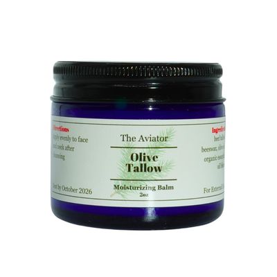 100% Grass-Fed Beef Tallow Face Moisturizer - Natural Organic Skin Care with Pine Essential Oil - Nourishing 2oz Balm with Olive Oil &amp; Beeswax for Sensitive Skin, Hands &amp; Lips
