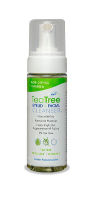 Eye Eco Age-Defying Tea Tree Eyelid and Facial Cleanser -Hydrating &amp; Non-Irritating Cleanser - Infused with Shea Butter &amp; Vitamin E - Vegan and Gluten-Free -180mL