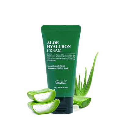 BENTON Aloe Hyaluron Cream 50g (1.76 oz.) - Aloe Leaf Water &amp; Hyaluronic Acid Contained Soothing and Moisturizing Facial Cream, for Dryness and Itchy Senstivie Skin