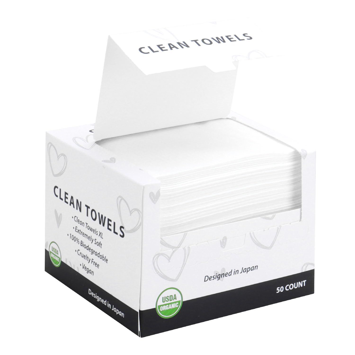Disposable Face Towels, Biodegradable Facial Towels Clean Face Towels XL, Super Soft and Thick, Makeup Remover Dry Wipes, Face Cloths for Sensitive Skin, 10&quot;12&quot; 50 Count