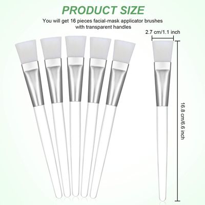 16 Pieces Facial-Mask Brush Face-Mask Applicator Soft Facial Application Brush with Clear Plastic Handle for Skin Care, Body Butter Applicator Tools (White)