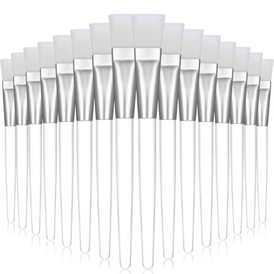 16 Pieces Facial-Mask Brush Face-Mask Applicator Soft Facial Application Brush with Clear Plastic Handle for Skin Care, Body Butter Applicator Tools (White)