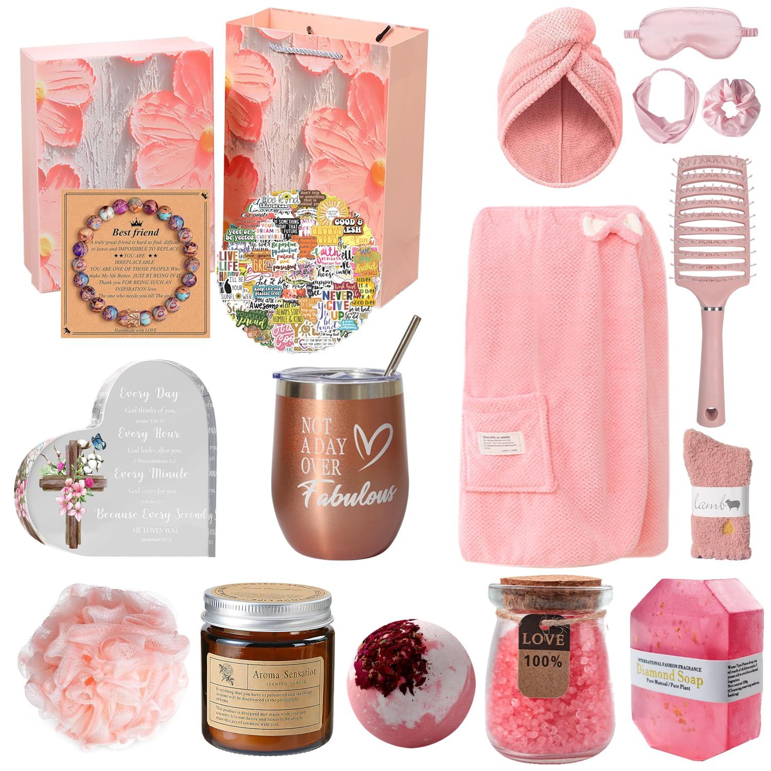 Contid Get Well Gifts for Women, Bath Sets for Women Gift 17 pcs Self Care Package Get Well Soon Gift Baskets for Women After Surgery Care Package Get well Gift Basket for Sick Friends Sympathy Gifts