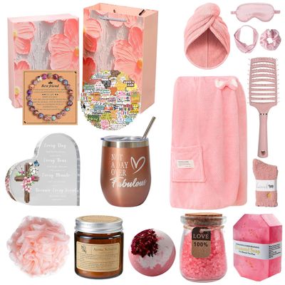 Contid Get Well Gifts for Women, Bath Sets for Women Gift 17 pcs Self Care Package Get Well Soon Gift Baskets for Women After Surgery Care Package Get well Gift Basket for Sick Friends Sympathy Gifts