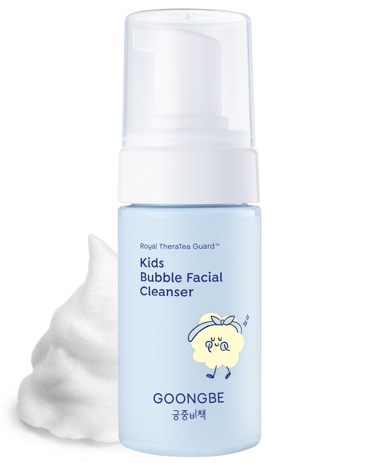 GOONGBE Kids&#39; Bubble Facial Cleanser - Korean Kids Low pH Bubble Foam Face Wash - Gentle Cleansing &amp; Hydrating with Panthenol and Amino Acids - Allergen Free Scent, 3.38 fl.oz.