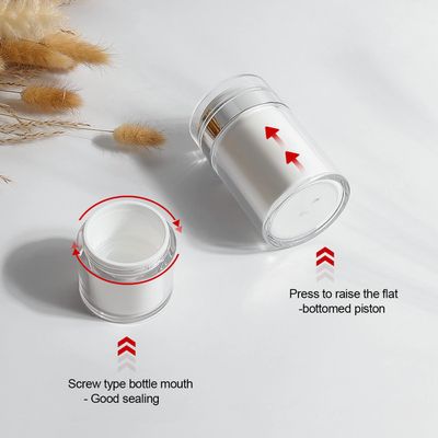2Pack 100ml Airless Pump Jar - 3.5 Oz Moisturizer Pump Dispenser, Travel Lotion Container Vacuum Bottle for Skin Care, Thick Moisturizer, Skincare Cream