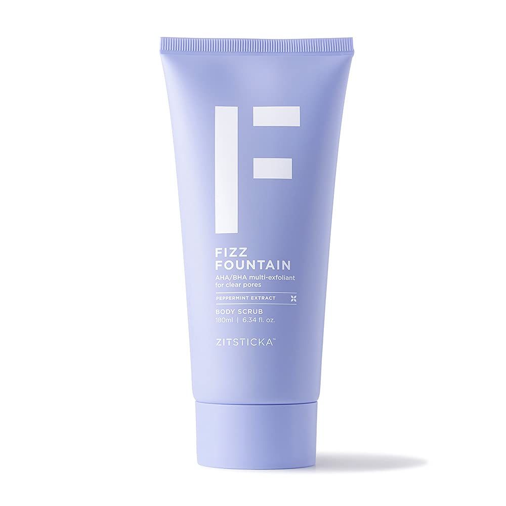 FIZZ FOUNTAIN by ZitSticka - AHA/BHA Body Scrub Exfoliant, Built for Acne-Prone Skin, Delivering Clearer Pores, Cleaner Skin and Future Clarity