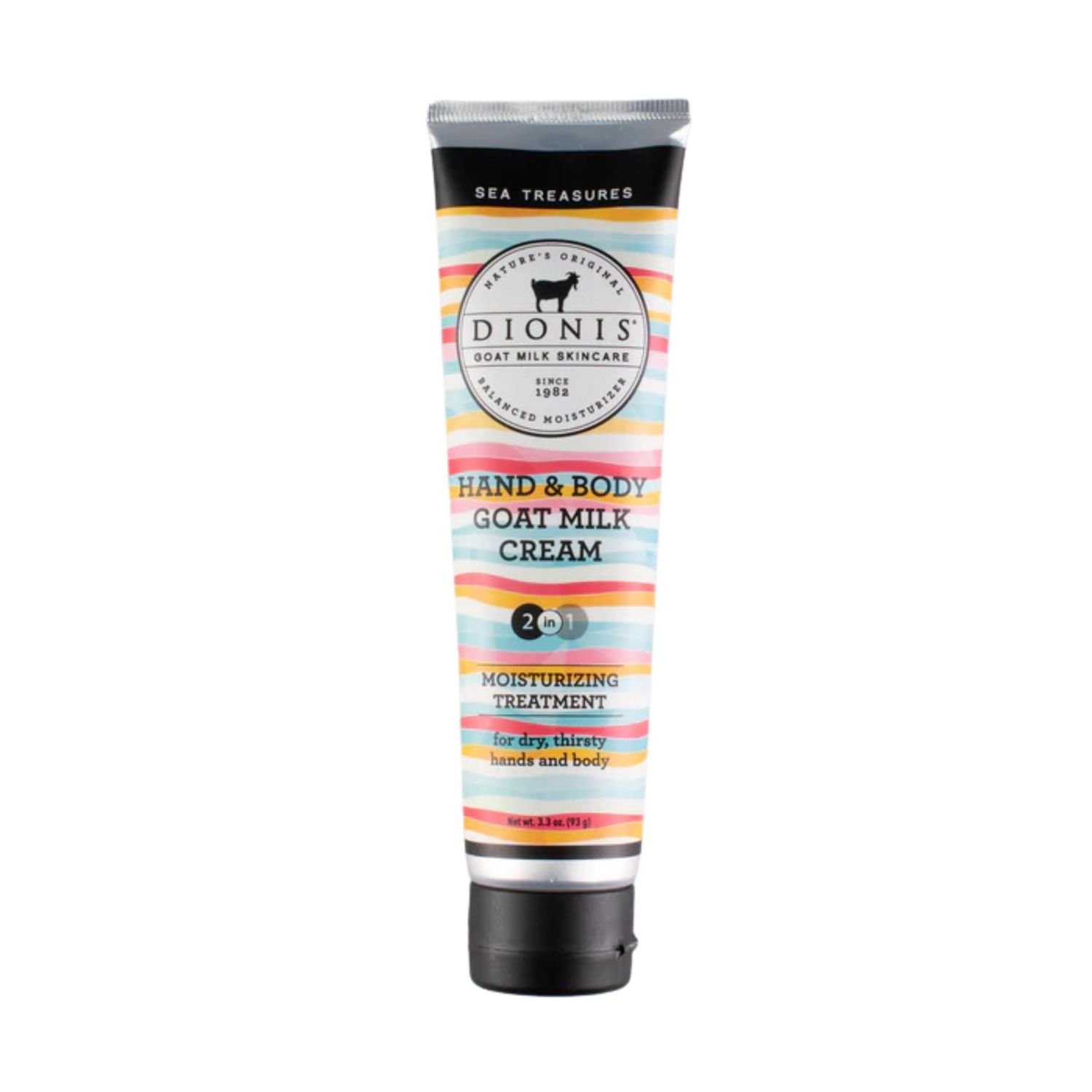 Dionis Goat Milk Skincare 3.3oz Sea Treasures Hand &amp; Body Cream - Travel Size Hand Lotion For Hydrating &amp; Moisturizing Dry Skin - Cruelty Free Cream Made In The USA - Paraben Free Formula