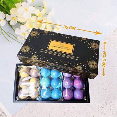 Aromatherapy Bath Bombs Set for Women &amp; Men! Healing Essential Oil Bath Bombs Gift Box with 18 Large Natural Moisturizing Bath Bombs. Bulk Wrapped Bath Bombs Gift Set for Dry Skin