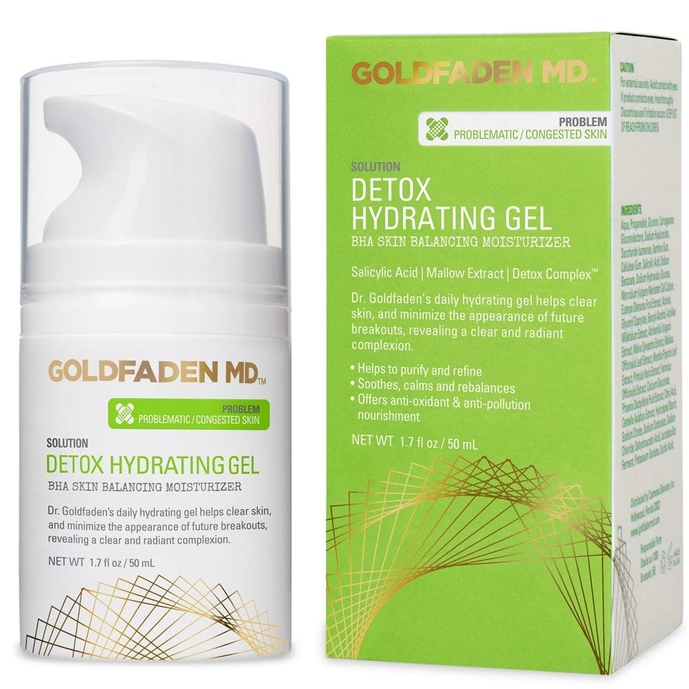 GOLDFADEN MD Detox Hydrating Gel for Face | BHA Skin Balancing Treatment Moisturizer w/Salicylic Acid &amp; Mallow Extract| Helps Clear &amp; Balance Oily, Problematic Skin 1.7 fl oz