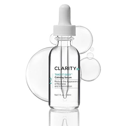 ClarityRx Take It Easy Calming Face Serum, Natural Plant-Based Anti-Redness Treatment for Sensitive Skin &amp; Rosacea (1 fl oz)