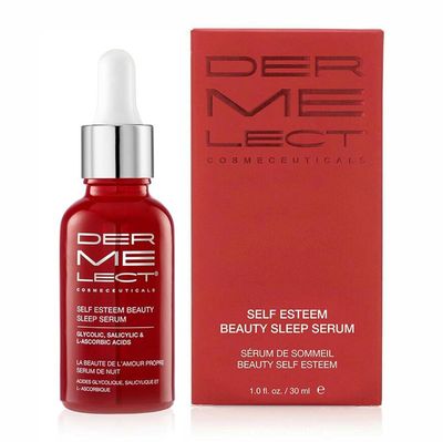 Dermelect Cosmeceuticals Self-Esteem Beauty Sleep Serum for Face - Glycolic Acid, Salicylic Acid, L-Ascorbic Acid, Resurfacing Serum for Acne Spots, Pores, Wrinkles, 1 oz