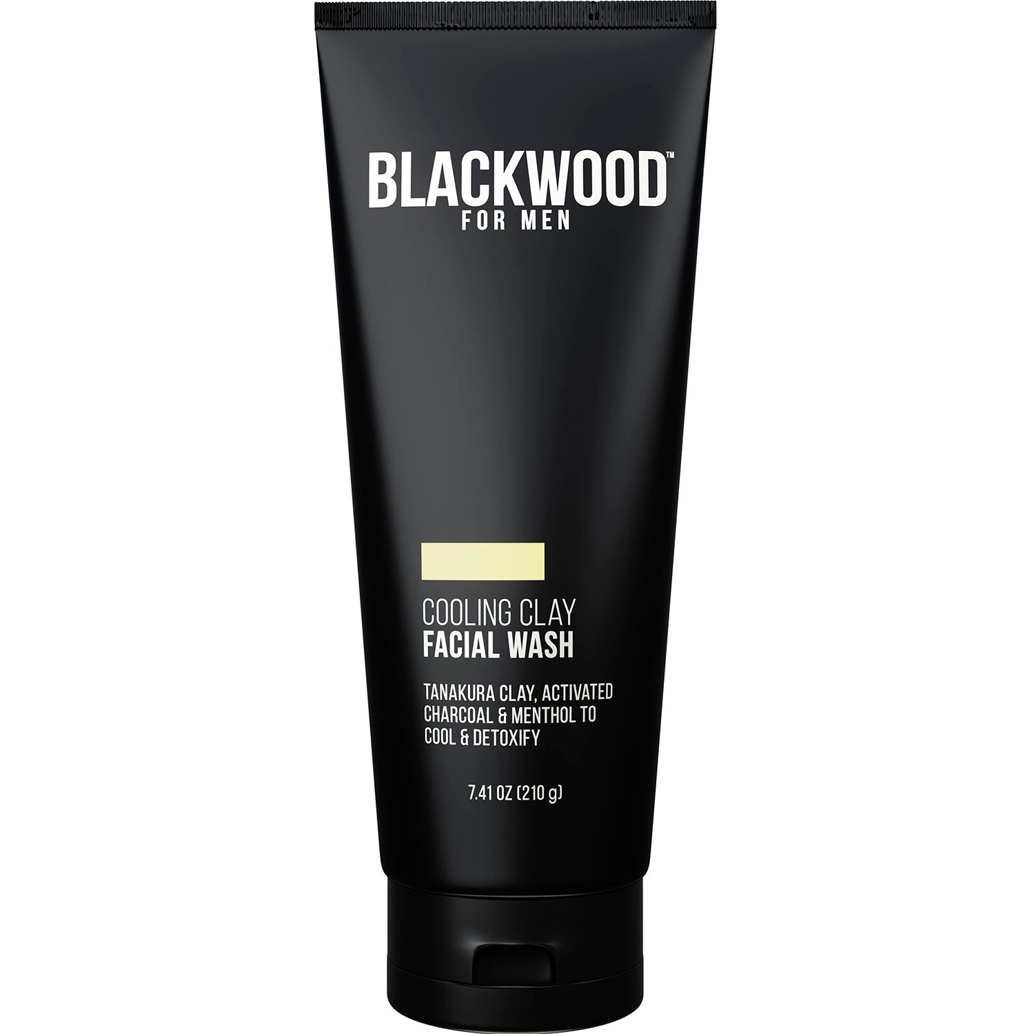 Blackwood For Men Cooling Clay Face Wash - Activated Charcoal, Menthol, &amp; Tanakura Clay Cleanser &amp; Mask for Deep Cleansing &amp; Acne Treatment - Sulfate Free, Paraben Free, &amp; Cruelty Free (7.41 oz)