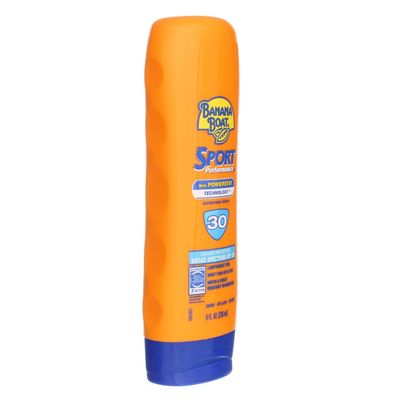 Banana Boat Water Resistant Sport Performance Broad Spectrum SPF 30 Sunscreen Lotion, Swim Splash Sport - Up to 80 Minutes Water Resistant, 8 Fl Oz (Pack of 2)