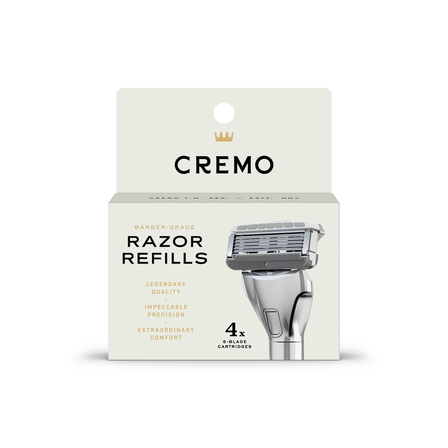 Cremo Razor Refills for Men, Astonishingly Superior Shaving Razors For Men, Compatible with Cremo Razors, 4 Pack