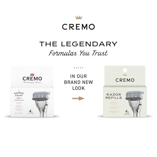Cremo Razor Refills for Men, Astonishingly Superior Shaving Razors For Men, Compatible with Cremo Razors, 4 Pack