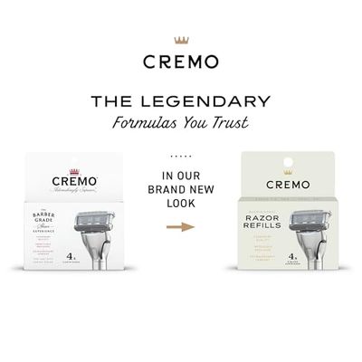 Cremo Razor Refills for Men, Astonishingly Superior Shaving Razors For Men, Compatible with Cremo Razors, 4 Pack