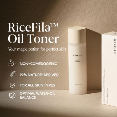 HAYEJIN RiceFila Face Oil Rice Toner Korean Skin Care Products | Hydrating Facial Toner for Sensitive Skin | Facial Oil Skin Rice Toner for Face Korean | Rice Moisturizer Face Toner (5.07 Fl. Oz)