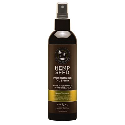 Earthly Body Hemp Seed Moisturizing Oil Spray, Nag Champa - 8 oz - Smooth, Moisturize &amp; Protect Skin - With Vitamin E + Hemp Seed, Coconut &amp; Avocado Oils - Vegan, Cruelty Free