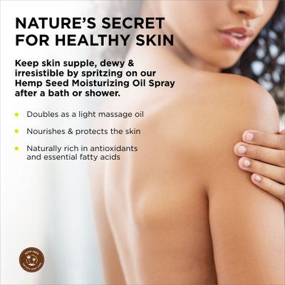 Earthly Body Hemp Seed Moisturizing Oil Spray, Nag Champa - 8 oz - Smooth, Moisturize & Protect Skin - With Vitamin E + Hemp Seed, Coconut & Avocado Oils - Vegan, Cruelty Free