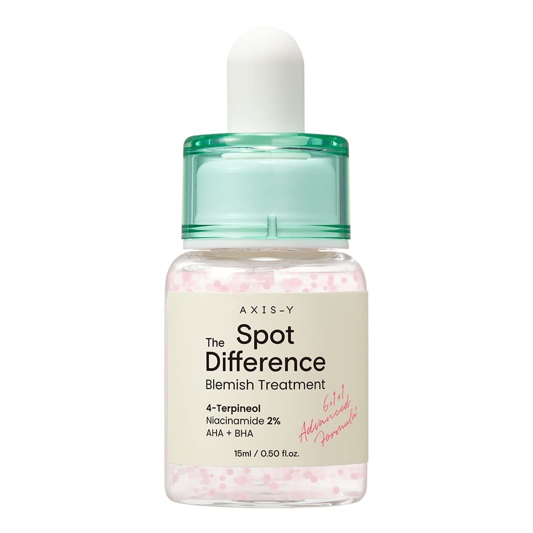 AXIS-Y Spot The Difference Blemish Treatment with 4-Terpineol, 2% Niacinamide, AHA &amp; BHA | Breakout &amp; Blemish Spot Serum for Troubled Skin | Vegan &amp; Cruelty-Free Korean Skin Care | 15ml / 0.5 fl. oz.