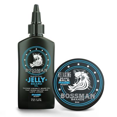 Bossman Beard Oil Jelly and Relaxing Beard Balm Combo - Magic Scent