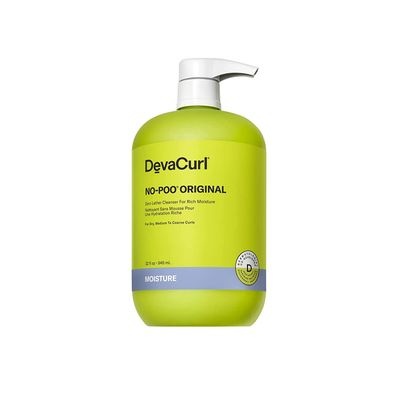 DevaCurl No-Poo Original Zero Lather Cleanser For Rich Moisture, Fresh Rose, 32 Fl Oz