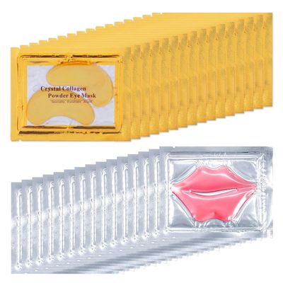 30 Pairs Lip Masks &amp; Eye Mask, 24K Collagen Crystal Under Eye Patches for Puffy Eyes and Dark Circles, Reduce Lip Wrinkles, Remove Dead Skin &amp; Anti Chapped, Effectively Nourishes the Lip &amp; Eye Skin