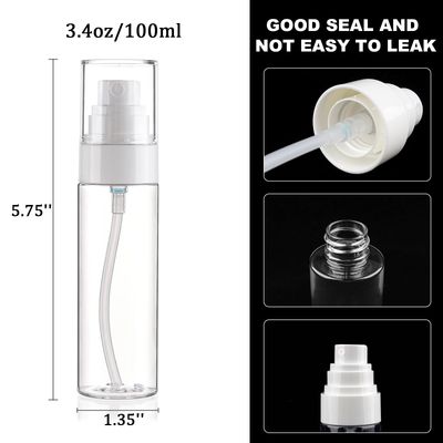Fine Mist Spray Bottle Plastic Spray Bottles 3.4oz/100ml 2Pack Makeup Setting Sprayer TSA Approved Empty Cosmetic Refillable Travel Bottle Water Perfume Essential Oils Skincare Makeup Lotion Hair Mist