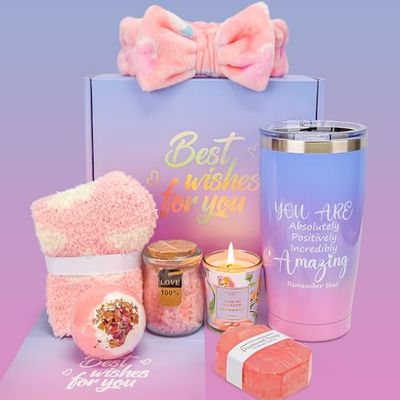 Christmas Gifts for Women, Happy Birthday Gifts for Women, Valentines Day, Bath Relaxing Spa Gifts Basket Set for Women, Mothers Day Gifts for Mom, Her Sister Wife Girlfriend Best Friends Coworker