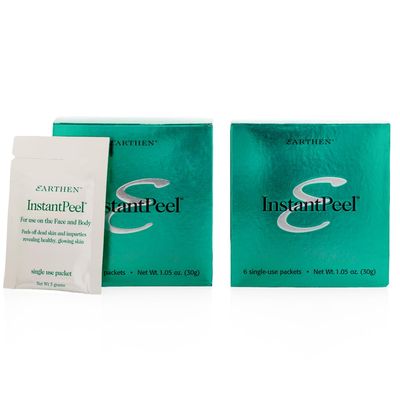 Earthen SkinCare InstantPeel Dead Skin Remover Skin Exfoliant - Safe for Sensitive Skin - 6 Packets/Box (2-Pack)