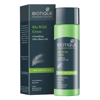 Biotique Bio Wild Grass A Soothing After Shave Gel for Men, 120ml i Eliminates Shave Bumps I 100% Natural &amp; Organic