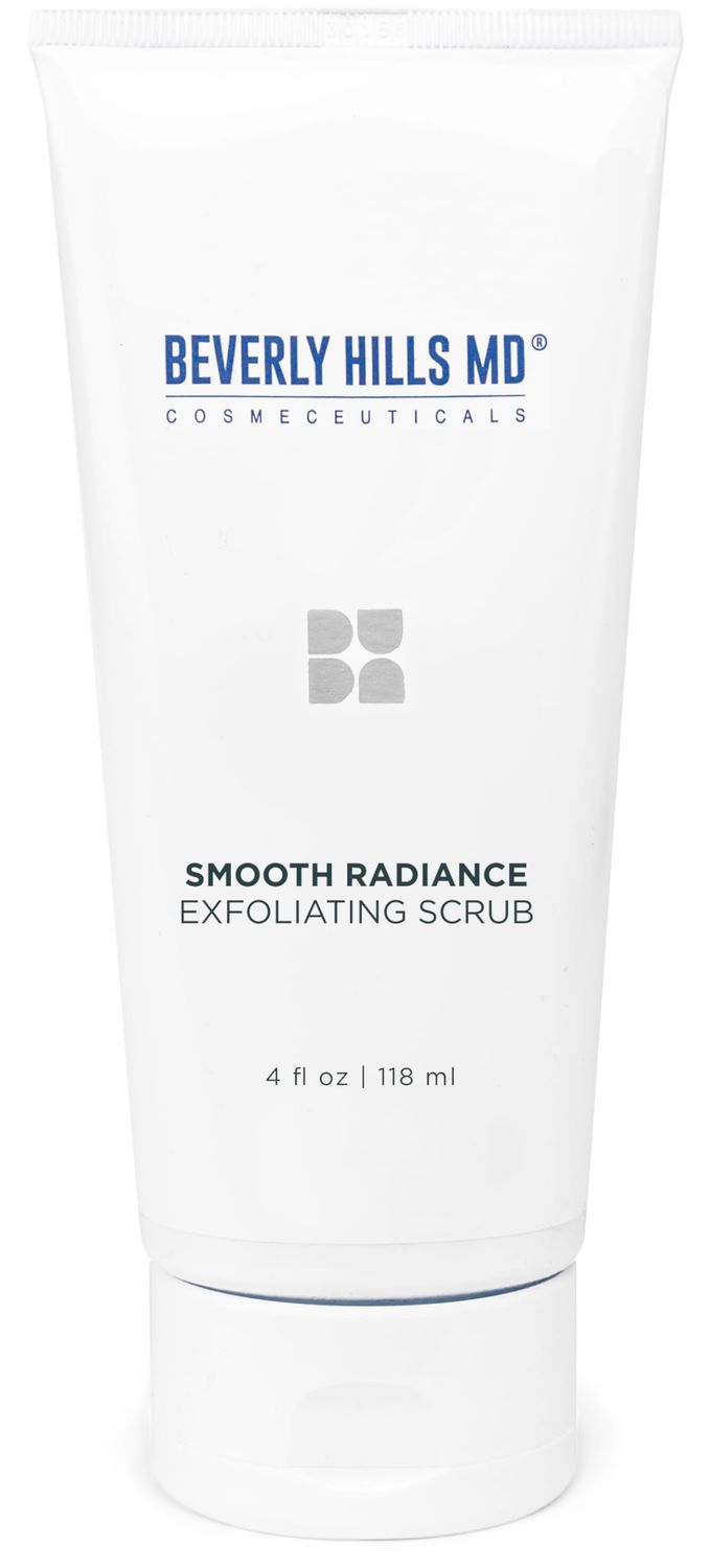 Beverly Hills MD Smooth Radiance Exfoliating Scrub for Aging Skin, Daily Gel Formula for Smooth Skin- Target Dead Skin Cells, Oil, Large Pores w/Crystalide Peptides, Niacinamide, Hyaluronic Booster