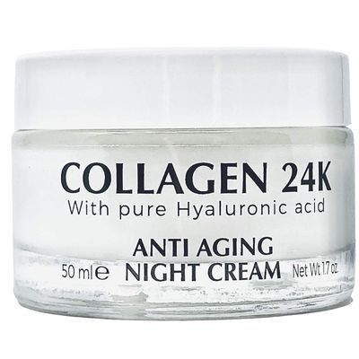 Delfanti-Milano  COLLAGEN 24K  Anti-Aging Night Cream  Face and Neck Moisturizer with pure Hyaluronic Acid  Made in Italy