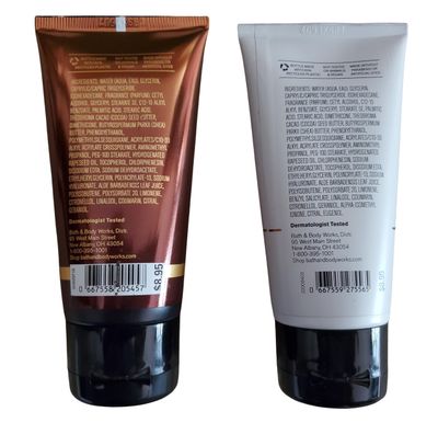 Bath &amp; Body Works Travel Size Ultimate Hydration Body Creams: Whiskey Reserve and Mahogany Teakwood 2.5 Ounces Set of 2