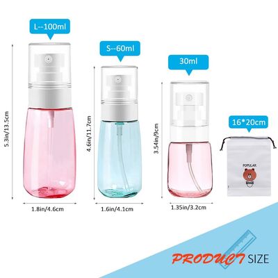 AMORIX Fine Mist Spray Bottle 30ml / 1 oz Spray Bottle Travel Refillable Cosmetic Sprayer for Essences Perfume HairSpray Skincare Makeup + Drawstring Bag(6 Pack)