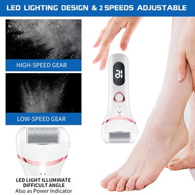 Electric Foot Callus Remover, Rechargeable Portable Electronic Foot File Pedicure Kits, Waterproof Foot Scrubber File, Professional Pedicure Tools, Foot Care for Dead Skin Ideal Gift, 3 Rollers