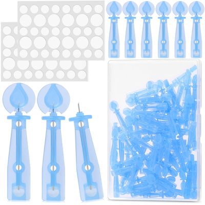 50PCS Acne Needle Pimple Removal Disposable Tools,72 Dots Acne Pimple Stickers and Ultrafine Needle Set,for Pick Acne,Blackhead,Comedone Easily Removal