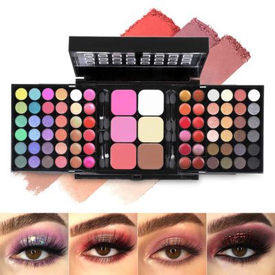 All in One Makeup Valentine&#39;s Day Gifts Kit for Women, Professional 78 Colors Combination Palette Makeup Set Include 48 Eyeshadow,18 Lip Gloss,3 Blusher,6 Concealer,3 Contour Powder,8 Brushes,1 Mirror