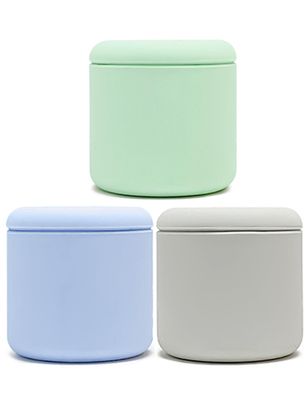 GUJI Travel Containers(0.56oz) - for Facial Cleanser, Moisturizer, Sunscreen, Skincare Set with 3 Small Capsules, Travel Medicine Container, Travel Pill Container Tube (Soothing Aqua Blue)