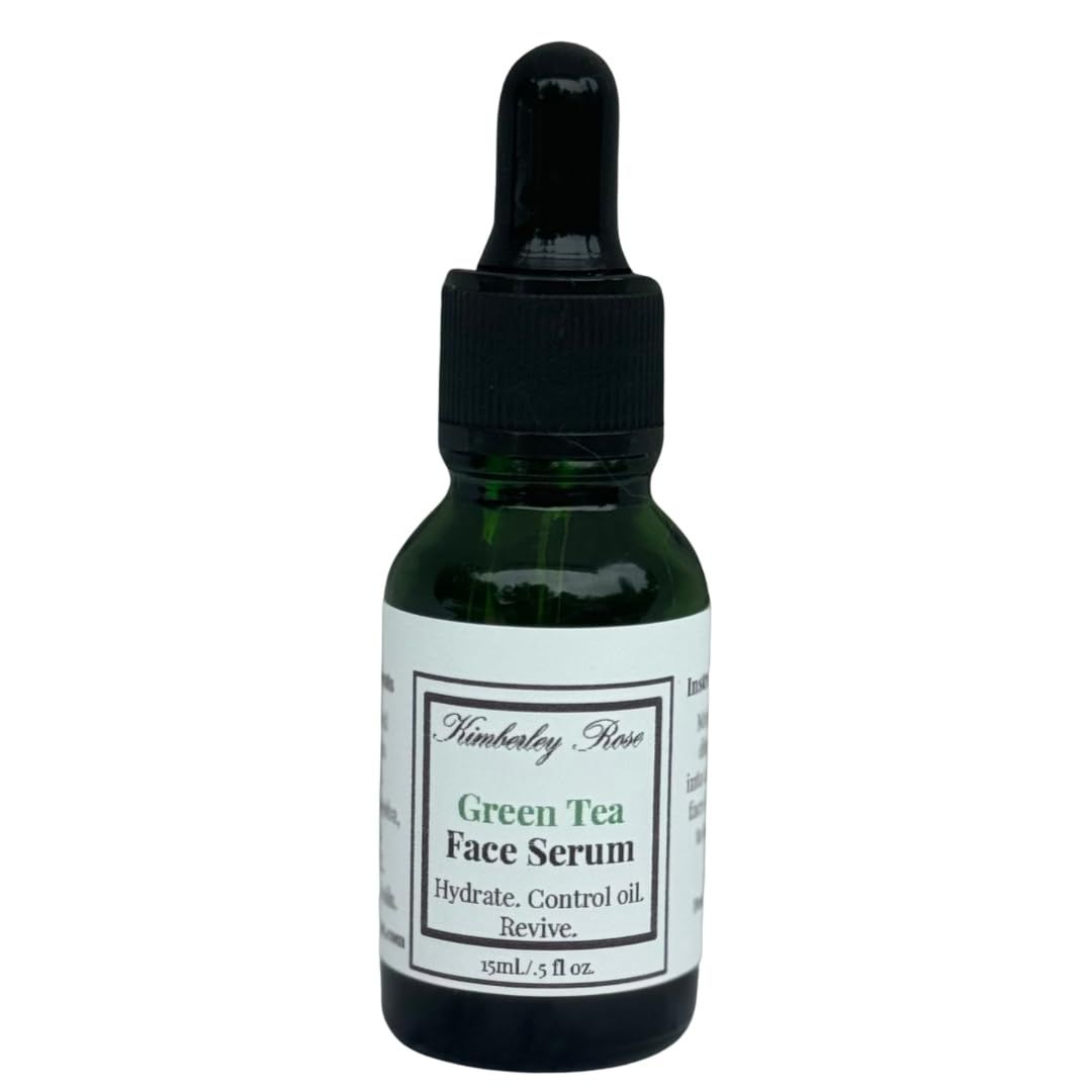 Green Tea Face Serum for Anti-Aging, Dry Skin, Antioxidant with Grapeseed Oil, Natural Green Tea Infusion, No Water, Silicones or Alcohol